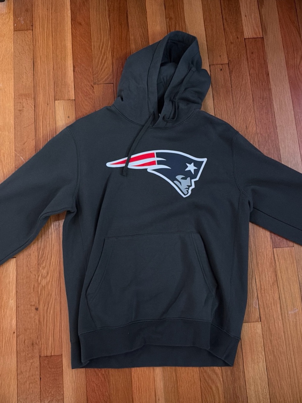 Nike Black New England Patriots Pullover Hoodie with Red & White Logo
